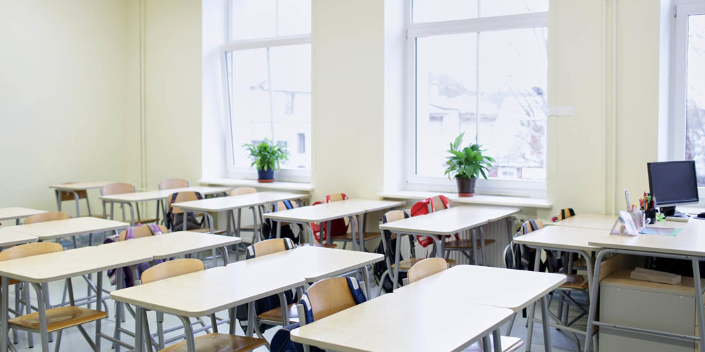 Tomt klassrum. Städning förskola & skola.